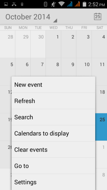 3.12 Calendario Selezionare dal menu principale per accedere alle applicazioni, e quindi selezionare per accedere al calendario.