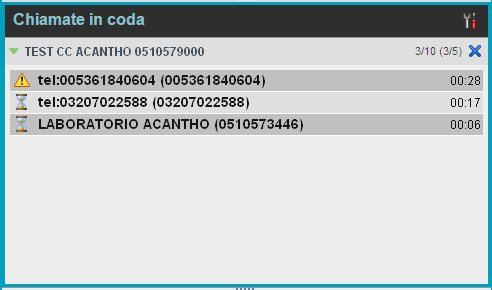 I l p a n n e l l o C H I A M A T E I N C O D A Guida rapida all uso del client Web Receptionist per Posto Operatore Nel pannello Chiamate in Coda è possibile visualizzare le chiamate ricevute che