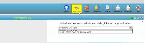 VOCI Come per i giustificativi, possono essere inserite anche le voci da esportare le voci potranno essere consultate in rileva web, accedendo nei dipendenti interessati per