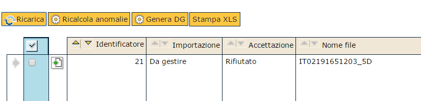 PANNELLO DI RICERCA DEI DOCUMENTI IN FORMATO ELETTRONICO ELENCO DELLE FATTURE ELETTRONICHE Fig 4 In questa funzione è possibile visualizzare le FE, entrare nel dettaglio di una singola FE o