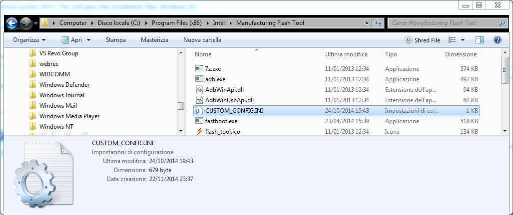 3.4 Dopo l'installazione di Intel Manufacting Tool copia il file CUSTOM_CONFIG.