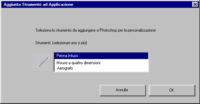 Se si utilizza un singolo strumento, questo viene automaticamente aggiunto all'elenco DEGLI STRUMENTI per l'applicazione aggiunta.