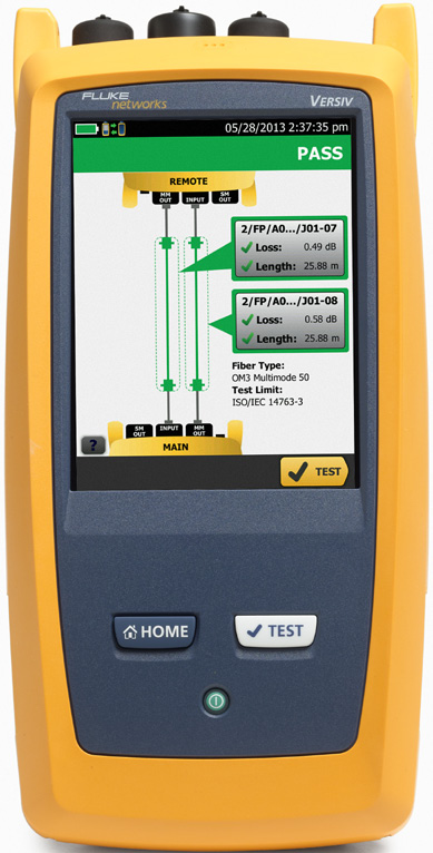 CERTIFICAZIONE DI CAVI IN FIBRA Accelerazione di ogni fase del processo di certificazione dei cavi in fibra Kit per test di attenuazione ottica CertiFiber Pro La soluzione "OLTS" CertiFiber Pro per