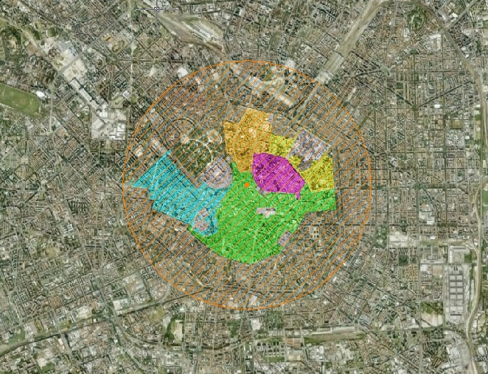 Area calcolata sul totale netto delle aree residenziali esclusive di Roma DIRETTRICE N NE E SE S SO O NO CONFINE Via