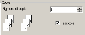Definire quante pagine stampare. Dal riquadro Pagine da stampare, s inserisce il segno di spunta sulla voce più idonea. Tutte : Pagina corrente : Selezione : Pagine : Definire il numero di copie.