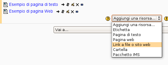 Link a file o sito web I file possono essere di diverso tipo (word, pdf, ecc), gli studenti