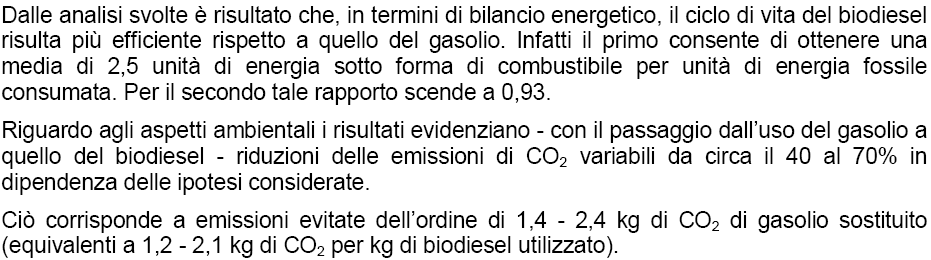 Esempio di applicazione dell analisi LCA 2/2 I risultati sono stati espressi in termini di: efficienza