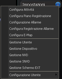 Iniziare Piano di Registrazione Controllo NVD Ricerca Log Allarme Video Uscita Allarme Colore Configurazione Volume Se è stato impostato un piano per le registrazioni è possibile avviarlo.