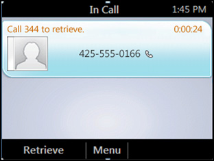 Viene visualizzato un messaggio di notifica in cui compare un numero da chiamare per riprendere la chiamata.