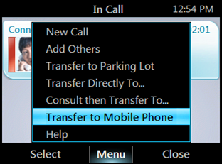 Telefono IP Polycom CX500/CX600/CX3000 - Guida dell'utente Per trasferire una chiamata ad una zona di parcheggio: 1 Dalla schermata Chiamata in corso,