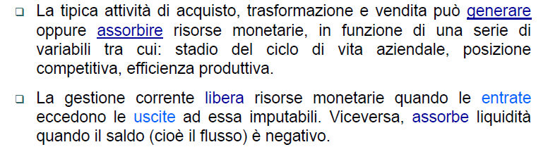 Il rendiconto finanziario La gestione