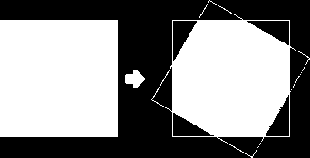 L immagine di sinistra è stata ruotata di 30 gradi in senso orario, generando così l immagine di destra. KolourPaint ha allargato automaticamente l immagine per poterla contenere interamente.