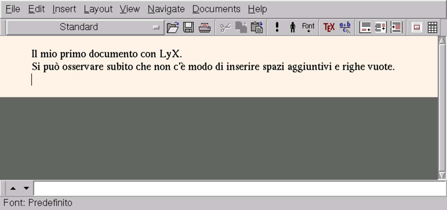 per la composizione differita; pertanto diventa difficile trovare delle motivazioni migliori a quella espressa per usare LyX piuttosto di un altro sistema di scrittura visuale.