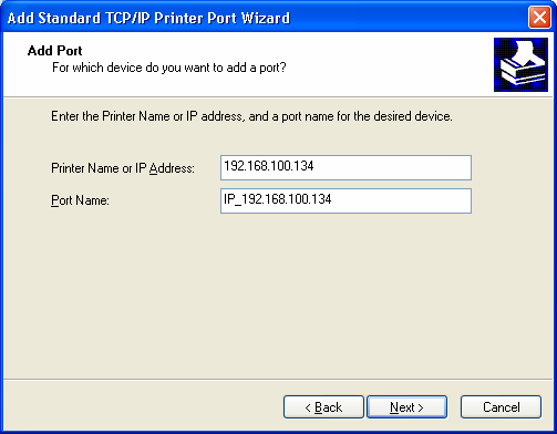 5) Quando apparirà la schermata dell installazione guidata Standard TCP/IP Printer Port Wizard per aggiungere una porta, cliccare Next.