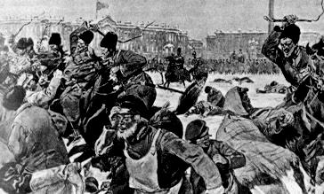 Nel 1905 a Mosca ci sono le prime proteste del popolo.
