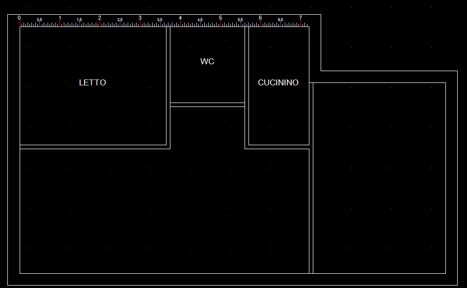 Opzione 2 Intera Polilinea Selezionata Attivando questa opzione verrà creato un Righello alla linea o al tratto di Polilinea selezionato.