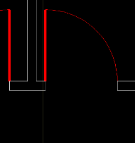 La porta viene posizionato a 10 cm. (0.10 m) dallo spigolo più vicino al punto selezionato.