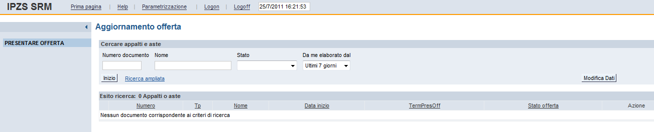 b. Verifica/Modifica Indirizzo Email In fase di accesso, il sistema presenta una pop-up informativa, che visualizza l indirizzo email del fornitore (presente sui sistemi IPZS), al quale vengono