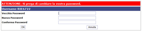 Reset della Password - 4 Inserendo a questo punto le nuove credenziali ricevute via email, il sistema ne chiederà la modifica in quanto