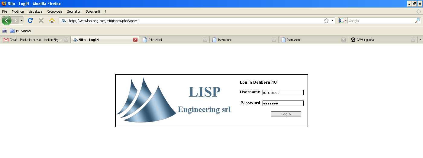 Come accedere http://www.lisp-eng.com/d40/index.