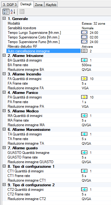 Esempi di configurazione DGP tramite ATS8500 Periodo in giorni per l autocancellazione immagini.