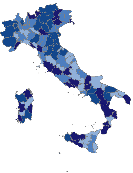 Le dinamiche delle esportazioni a livello provinciale Il cartogramma fornisce un quadro d insieme della dinamica territoriale delle esportazioni nazionali a livello provinciale.