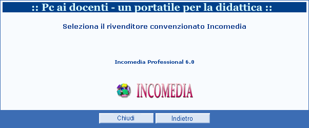 Cliccando sul logo del rivenditore il sistema prospetta la seguente pagina del sito del rivenditore