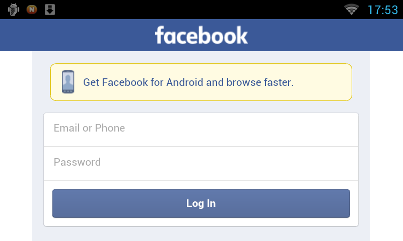 Facebook (browser web) 2 Sfogliare la schermata a destra oppure a sinistra per selezionare