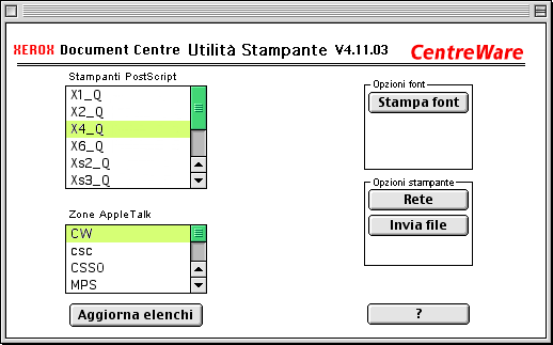 Uso di Utilità di stampa Macintosh Uso di Utilità di stampa Macintosh 1 Fare doppio clic sull icona Utilità di stampa Xerox sul desktop per avviare l applicazione.