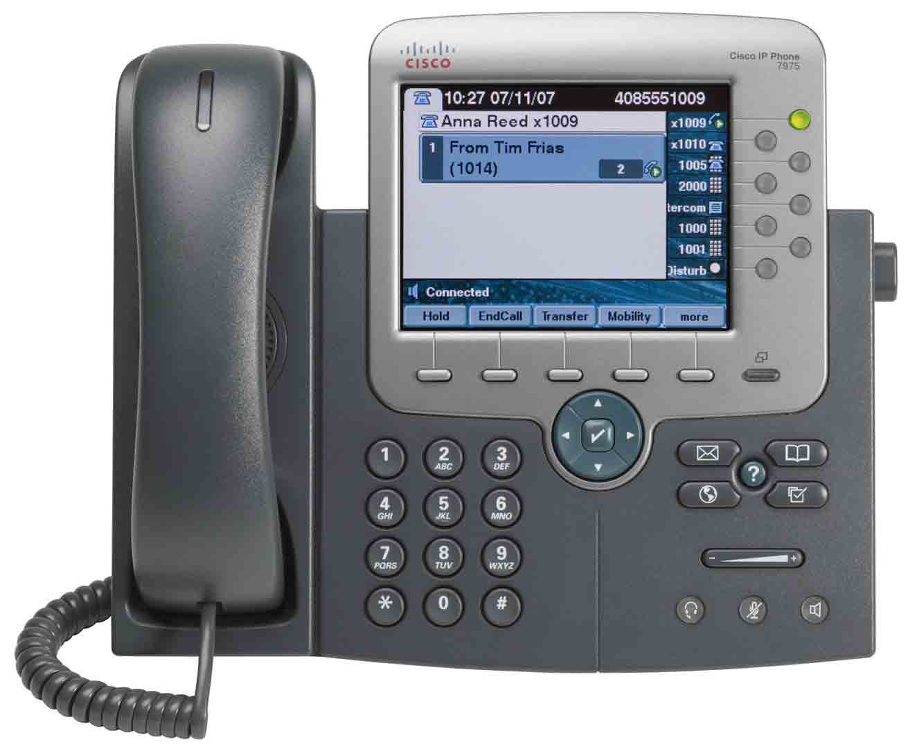 Panoramica del telefono Cisco Unified IP Phone 7975G è un telefono completo che fornisce comunicazione vocale sulla stessa rete di dati del computer dell'utente, consentendo di effettuare e ricevere
