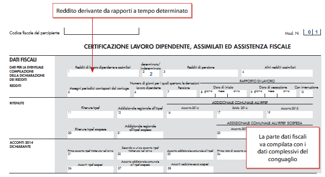 Circa la compilazione del campo 2, le istruzioni della CU 2015 precisano che: in caso di erogazione di somme a titolo di borse di studio, andrà indicato il codice 2, mentre in caso di prestazioni