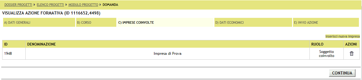 Il numero allievi lavoratori Il numero allievi imprenditori Entrambi i campi dovranno essere valorizzati, se del caso, indicando anche 0.