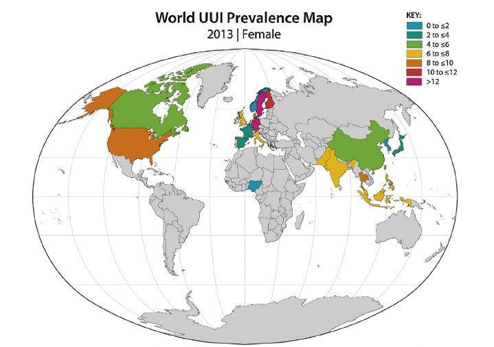 Prevalenza dell incontinenza urinaria nel mondo Europa: