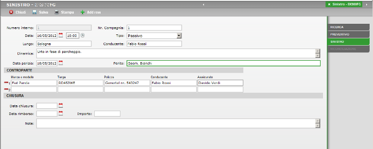 demo - nilocar 3 manutenzioni e sinistri Work flow manutenzioni e sinistri Strumento di pianificazione e di analisi delle attività di manutenzione a partire dal preventivo del fornitore, per una