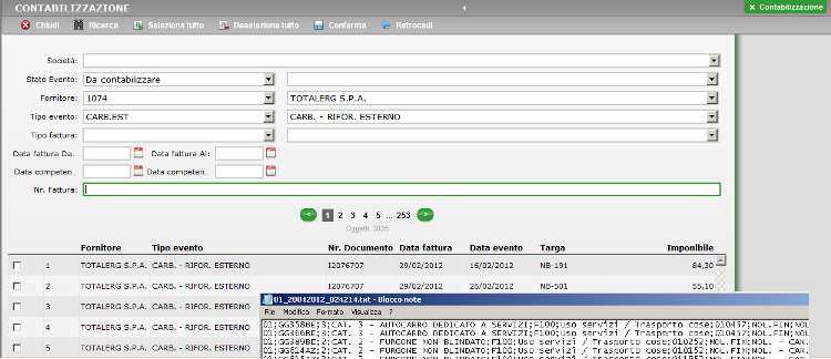 demo - nilocar 5 export dati export dati dettaglio veicoli Il motore di export è in grado di creare: - file sequenziali con il dettaglio delle scritture contabili