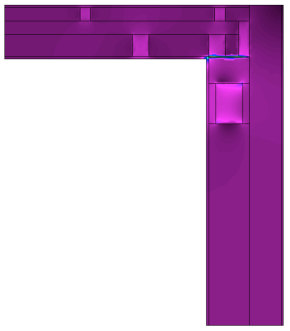 CASA SANI Vedole, Colorno (PR): pre-audit NODO ATTACCO PARETE ESTERNA/TETTO ISOLAMENTO FRA TRAVETTI Te = -5 C Rsi = 0,10 m 2 K/W Ψ = - 0,024 W/mK Te