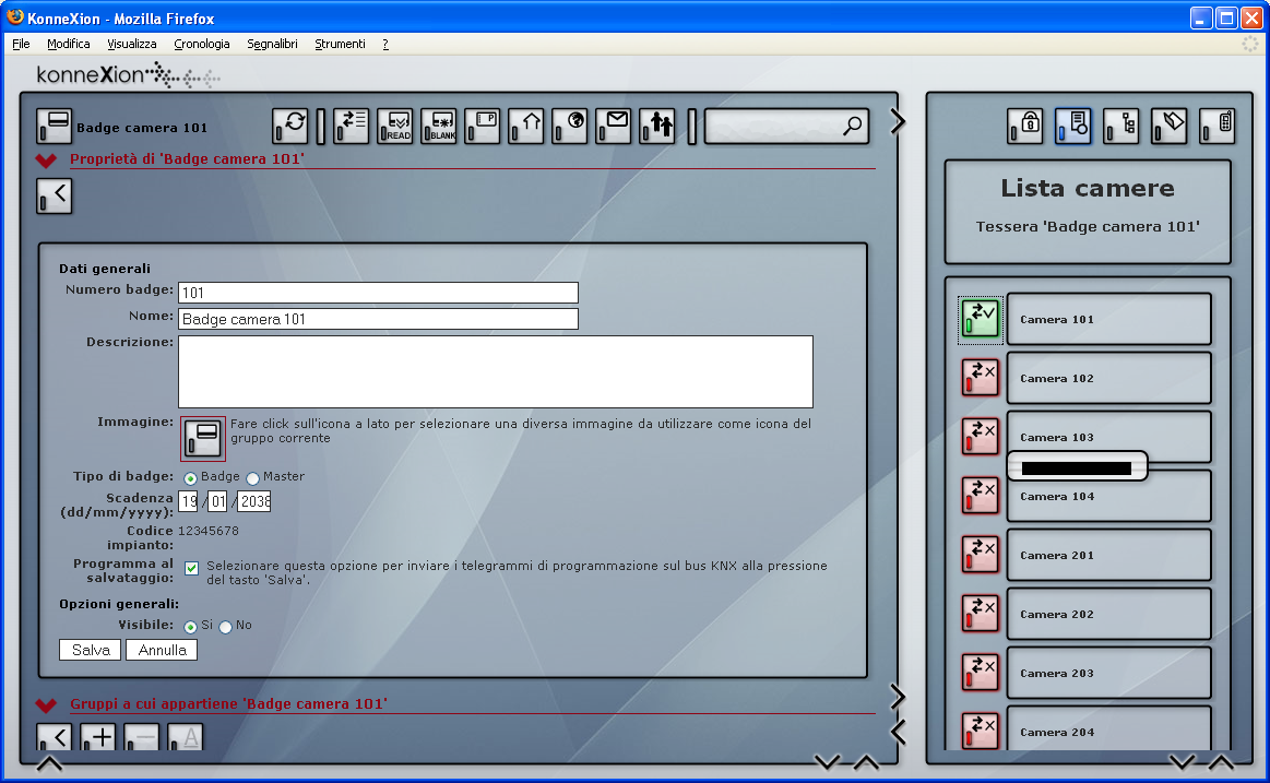 2 2 - UTILIZZO DEL CONTROLLO ACCESSI GESTIONE BADGE Per poter utilizzare i dispositivi di controllo accessi configurati, è necessario programmare almeno un badge attraverso il dispositivo