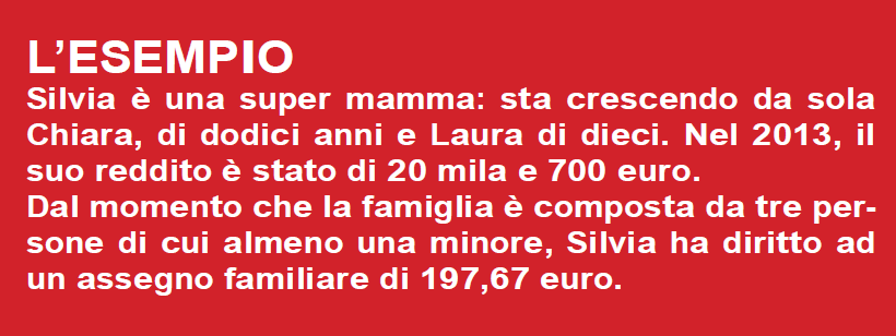 TAB. 2 (estratto) - NUCLEI FAMILIARI CON UN SOLO GENITORE E ALMENO UN FIGLIO MINORE IN CUI NON SIANO PRESENTI COMPONENTI INABILI Importo