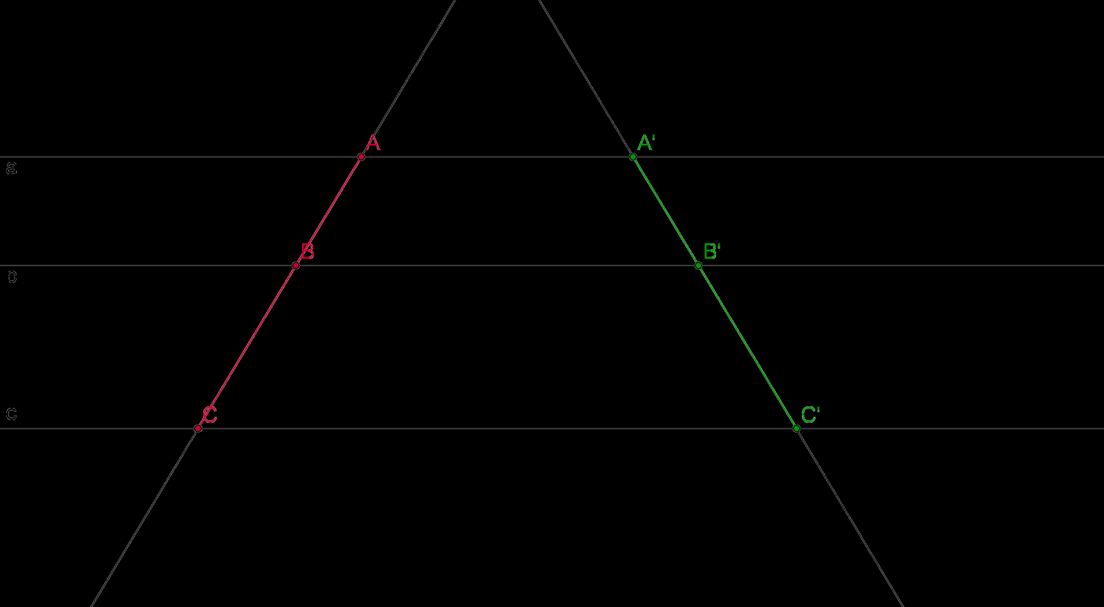 Il Teorema di Talete Dato un fascio di rette parallele intersecato da due trasversali, i segmenti che si formano su una