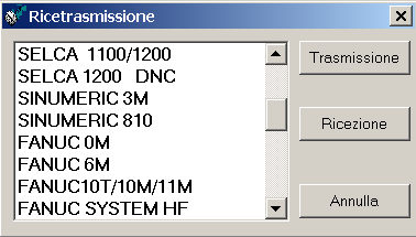 TRASMISSIONE I programmi così generati possono essere inviati,via porta seriale,