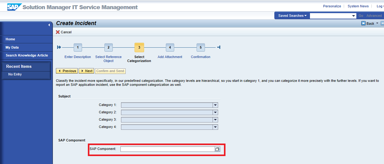 Allo step 3 è necessario inserire il SAP Component.