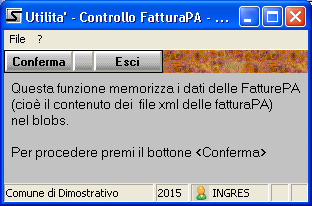 31 2.1 Creato nuovo passo di setup per memorizzare il contenuto dei file XML delle fatturepa nella tabella dei blobs.