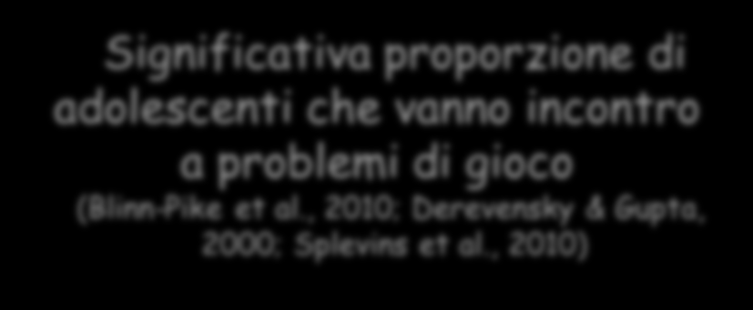 Comportamento a rischio Un comportamento di gioco d azzardo Significativa eccessivo proporzione che crea di conseguenze adolescenti che negative vanno per incontro la vita del giocatore, a problemi