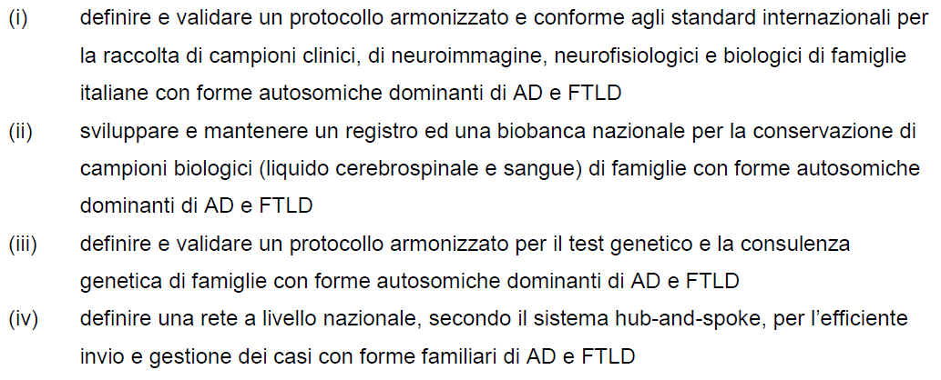 PROGETTO DIAfN Dominantly Inherited Alzheimer and