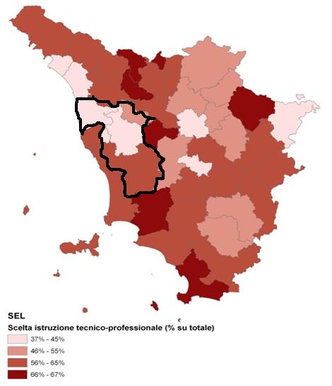 Le scelte nella provincia di Pisa Istruzione tecnica e professionale Nell area Pisana e Val d Era