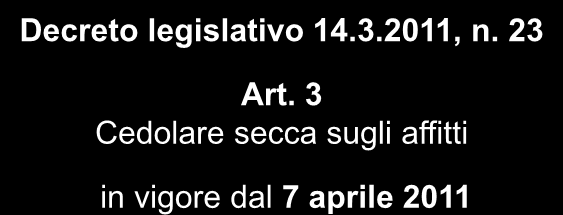 Decreto legislativo 14.3.2011, n. 23 Art.