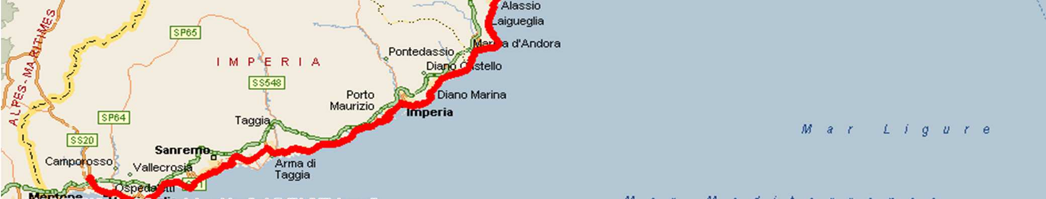 A/10 Genova - Ventimiglia tratto Ventimiglia - Savona - Genova Uscita: Savona Entrata : Genova Voltri Polizia Stradale 36,8 km SS1 Aurelia -Celle