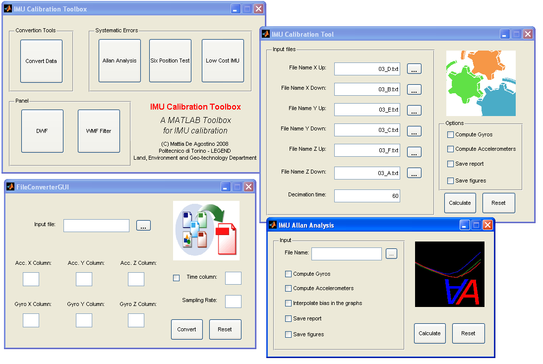 Sviluppo Software Tutti gli algoritmi sviluppati sono stati inseriti in programmi in linguaggio MATLAB, tutti dotati di interfaccia