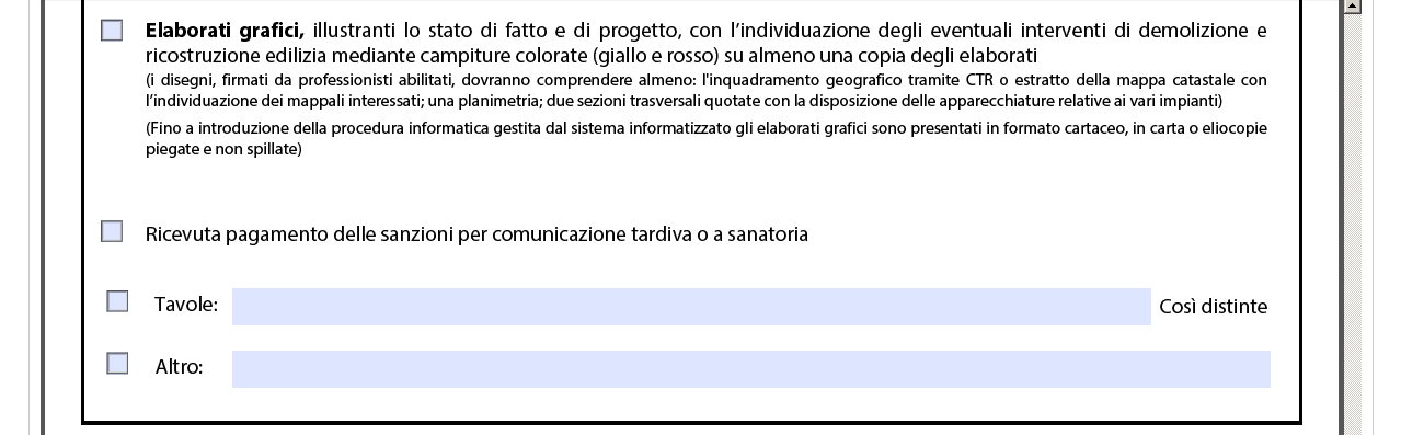 Figura 49 Elenco documenti da allegare Per allegare un documento occorre barrare la casella