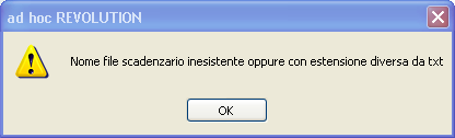 A D H O C R E V O L U T I O N I N T E G R A Z I O N E D O C F I N A N C E 7. 0 Fig. 0-20 File piano dei conti Fig. 0-21 File scadenziario Fig.